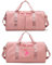 Personalisierte bestickte Sporttasche mit Nass- und Trockenfächern und Schuhfachd Wochenend-Camping-Canvas-Tasche Rosa
