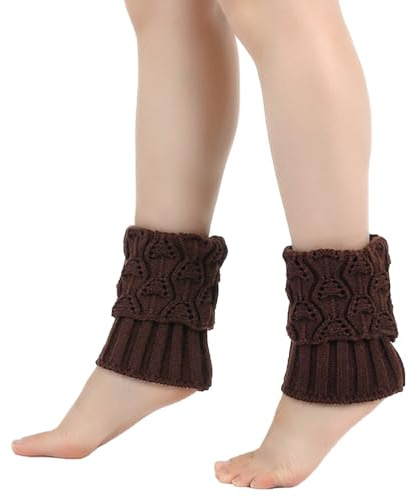 Jambières courtes d'hiver pour femmes, 1 paire de guêtres pour femmes filles, jambières d'hiver, guêtres de jambe souples flexibles, jambières crochet tricot, chauffe-jambes chauds et confortables