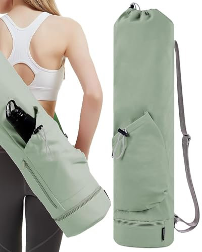 Rumicet Yogatasche mit Nassfach, Verstellbarer Schultergurt Taschen mit Reißverschluss und Kordelzug Yogatasche, Große Kapazität 30L Yoga Tasche, die Yoga Zubehör aufnehmen kann