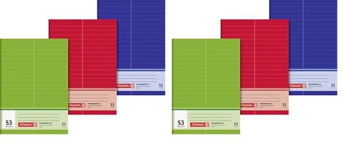 Brunnen 1046925 Vokabelheft (A6, 32 Blatt, liniert, mit Teilungslinie) 1 Stück (Packung mit 2)