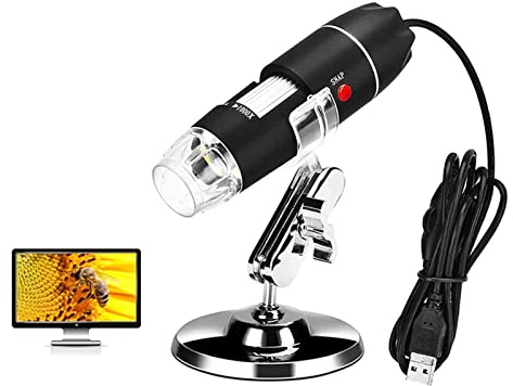 Mikroskop, 40-160 0x USB Mikroskop Digitalmikroskop Förstoringsmikroskopkamera Bärbart handhållen mikroskop med 8 LED for PC(500X)