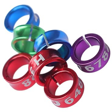 Bird ID Leg Rings - Aluminum Alloy Open Bands for Parrots, Lovebirds - Random Color & Number Tags Open_10pcs 4.5mm