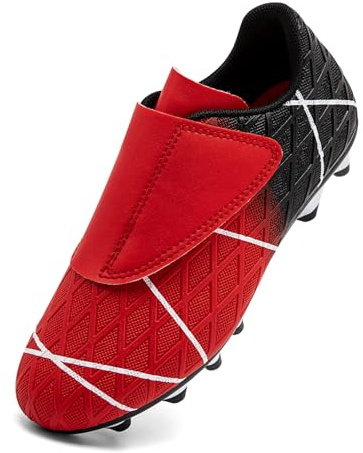 Unitysow Zapatos de Fútbol Niño Calzado Profesional Entrenamiento Deporte Zapatillas de Fútbol Tacos de Fútbol Botas de Futbol Niños,Rojo 1,30 EU