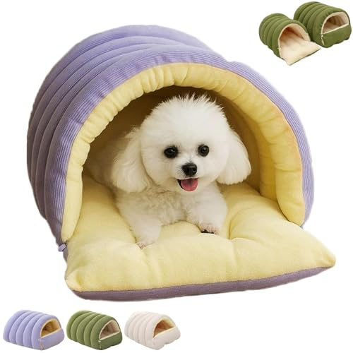 Lit pour chat monstre douillet, lit caverne pour chat et petit chien avec coussin amovible, nid apaisant, lits douillets lavables en machine pour chats d'intérieur et petits chiens. ,Large,Purple