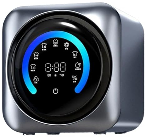 Minilavadora y secadora automática de 3.5 L, lavadora compacta de montaje en pared con modos de lavado inteligentes, motor silencioso y eficiente tambor interior autolimpiante gris