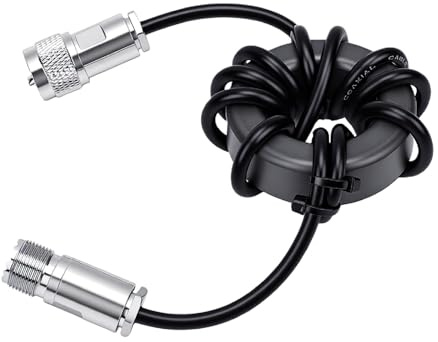 DAN&DRE Shortwave Choke Magnetic Ring 1,8-50MHz 1: Ström Balun | Ni-zinkkärna, RG58-matare, Ren Kopparkontakt, Dämpar Common Mode-störningar för och Digitala Lägen