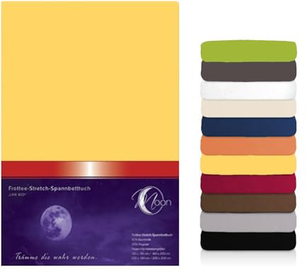 Moon Premium Frottee Spannbettlaken/Spannbetttuch (140x200-160x200, mais)
