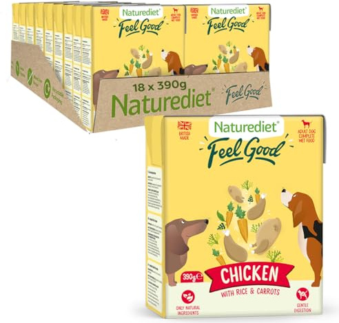 Naturediet - Feel Good Wet Dog Food, Natural and Nutritionally Balanced, Chicken, 390g (Pack of 18)