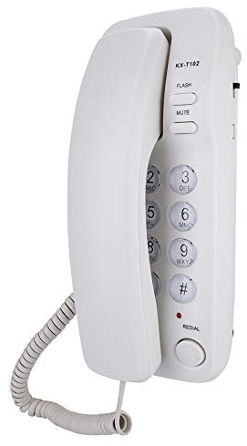 ASHATA Wandtelefon Schnurgebundes Telefon,Desktop Wand Schnurtelefon Kompakttelefon Mit Wahlwiederholung,Festnetztelefon Analog Telefon Flash-Funktion für Hause Büro Hotel(Weiß)