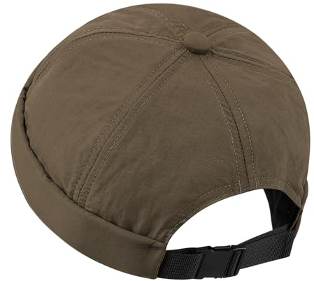 CLAPE Sommardockningsmössa snabbtorkningskeps utan skärm, snabbtorkande sjömansmössa, fiskarmössa, beanie, lättviktig, skullkeps, rullad kant, kantklocka, brimless hatt, hamnmössa, CT81-brun