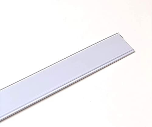 Lot de 50 porte-prix avec adhésif 1 mètre pour étiquettes de 39 mm, couleur blanche, étiquettes prix magasin, porte-prix étagère, porte-prix adhésif, affiches pour prix (2 bandes)