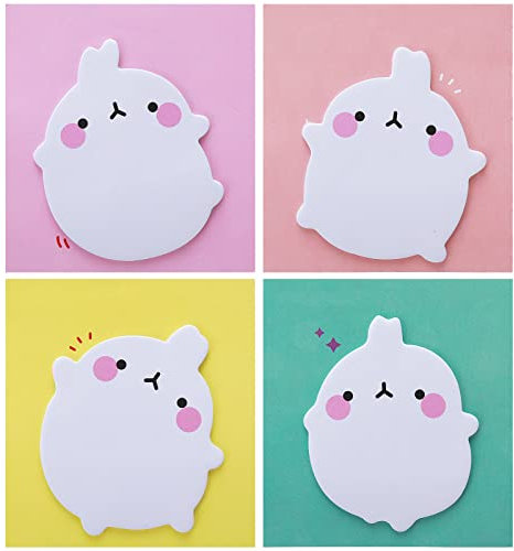 cobee 8 Paket Haftnotizen Klebezettel, 1280 Blatt Notizblock Kinder Kawaii Kaninchen Haftnotizen Cartoon Notizblöcke Marker für Schüler Mitgebsel Kindergeburtstag