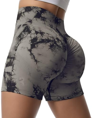 Zhiaek Gym Shorts Damen Booty Scrunch Butt Sport Shorts Damen Push Up Nahtlos Sporthose Kurz Leggings High Waist für Yoga Workout Athletic Fitness