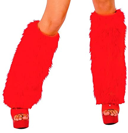 LSFYSZD Womens Faux Fur Fuzzy Leg Warmers Warm Fuzzy Rainbow Boot Sleeves Christmas Boot Covers Cuff Fluffy Rave Music