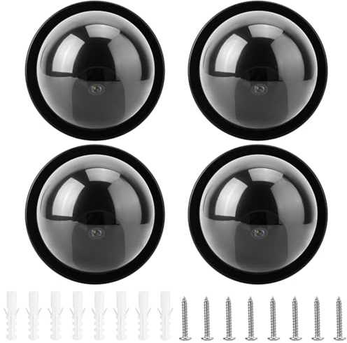 Fuerdich 4 Packs Fake Camera for Home, Fake Security Camera with Flashing LED Light CCTV Dome Camera Decoy Security Cameras Dummy Camera for Business Parking Lot, White