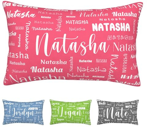 Personalized Add Your Name Pillowcase, Custom Lumbar Pillow Cover with Name | Plush Standard Pillowcase 20 x 30, Custom Gifts Pillow Cover for Christmas Naptime Bed Couch