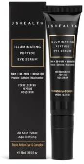 JSHealth Illuminating Peptide Eye Serum w/Peptides, Caffeine & Niacinamide | Firm, De-Puff, & Brighten, Under Eye Brightener Serum For Dark Circles, Bags & Wrinkles