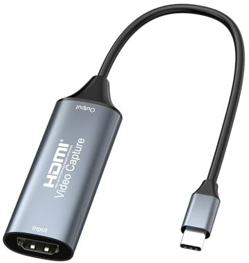 F.QYNing HDMI Video Capture,4K 30Hz USB C 2.0 Video Capture,1080P 60Hz Record Video Audio Grabber for Editing Video/Games/Streaming/Teaching Recording/Medical Imaging, etc.