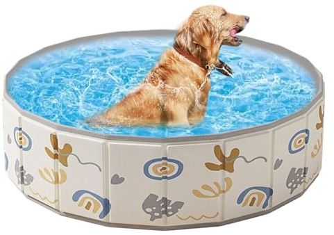 Piscina para Niños para Perros - Pestaña De Baño De Mascotas Plegable, Deslizamiento Sin Deslizamiento Al Aire Libre Bañera De Vadeo Portátil | Piscina De Agua para Perros, Cachorros Pestaña