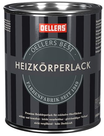 OELLERS Premium Heizkörperlack, 1 Liter, RAL 6019 Weißgrün, Vergilbungsschutz, glänzend, temperaturbeständig, beste Ergebnisse für exklusive Oberflächen