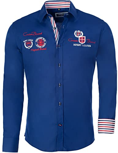 Carisma Chemise à manches longues pour homme en 97 % coton • Chemise à manches longues avec broderie pour homme • Chemise décontractée chemise business pour mariage et travail • Chemises pour homme