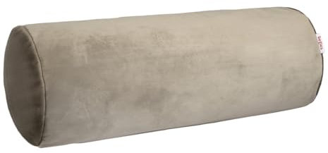 beties - Samt&Sonders-Serie - Nackenrollenbezug ca. 15x40 cm; Nackenrollenhülle Samtkissen Dekokissen aus einem Deutschen Unternehmen in hochwertiger Qualität (Taupe)