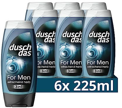 Duschdas Duschgel For Men Duschbad mit Fresh-Energy-Duftformel sorgt für eine erfrischende Dusche 6 x 225 ml