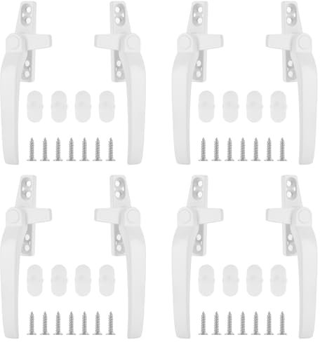 ZOFUN 8 Pcs UPVC Window Handles, 110 x 15 mm Cockspur Window Handle Replacement, 4 Pcs Each Left/Right Handed Double Glazing Window Handles, Zinc Alloy Universal Window Handle for UPVC Window & Door