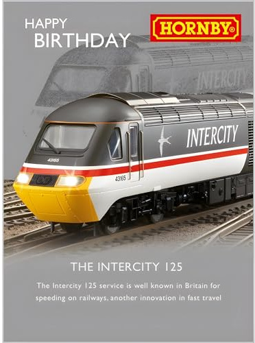 Carte d'anniversaire pour homme – Carte générale pour homme/garçon – Motif Hornby Railway – Train diesel intercité – Fabriqué au Royaume-Uni – Respectueux de l'environnement