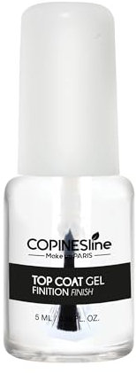 COPINES LINE - Vernis à Ongles Top Coat Brillant Transparent 5ml - Finition Ultra Brillante et Protection Longue Durée - Séchage Rapide - Soin Protecteur pour Manucure Parfaite