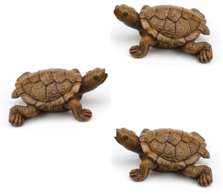 HASLED 3 Stück Schildkrötenfiguren aus Harz - Realistische Teichdekoration - Wetterfeste Gartendeko für Balkon, Mini-Teich & Landschaftsgestaltung