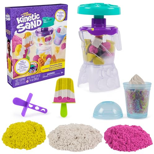 Kinetic Sand Sable Magique - La Fabrique Smoothies 396 G + 9 Accessoires - Sculptez À l'Infini Ce Sable Coloré comme De La Pâte À Modeler - Jouet Sensoriel - Jouet Enfant 5 Ans Et +