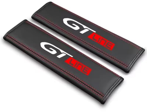 LVGURLV Cuscinetti per Cintura di Sicurezza per KIA GTline Picanto EV5 Sportage XCeed Ceed and Peugeot GT Line, Cuoio Accessori Cintura di Sicurezza Auto Copri Cintura di Sicurezza Auto 2 Pezzi