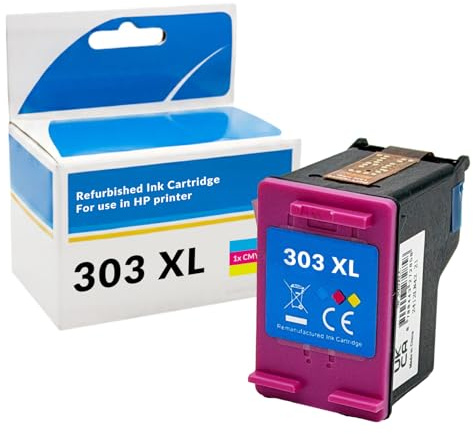 OBV Kompatible Druckerpatrone mit HP 303XL, 3-farbig, ersetzt T6N03AE, für Envy Inspire 7220e, 7920e, Envy Photo 6230, 6232, 6234, 7130, 7134, 7830, 7834, Tango X