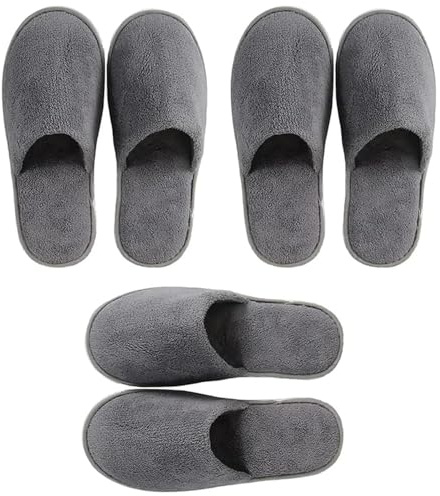FEZTGVOFA 3 Pairs Hotel Slippers, Spa Slippers, Comfortable Disposable Non-Slip Guest Slipper, Soft Coral Velvet Travel Slipper, for Spa, Travel, Family Hotels,Guest