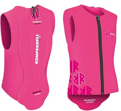 Komperdell Air Vest Junior EN 1621-2 Gilet de protection dorsale pour enfants, pour ski, snowboard et équitation (rose, 104 XXS))