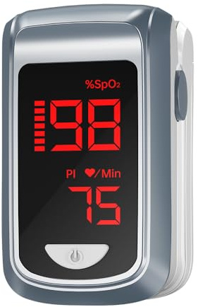 Pulsoximeter Finger – HOLFENRY Sauerstoffmonitor Mini SpO2 Messgerät für Sauerstoffsättigung, Herzfrequenz & PI