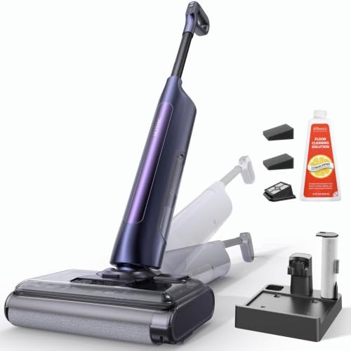 Ultenic Fregona Eléctrica | Aspirador Lava y Friega 3 en 1 | Autolimpieza y 180° Plegable | Limpieza de Bordes 0 mm | hasta 55 min Autonomía y 250 ㎡ | Ideal para Mascotas, Esquinas y Debajo de Muebles