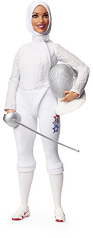 Barbie Ibtihaj Muhammad Doll with Fencing Uniform, Hijab, Sabre and Mask