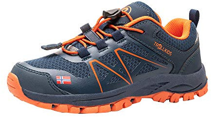 Trollkids Sandefjord Wanderschuh Hiker Low, Mystik Blau/Orange, Größe 40