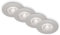 BRILONER Leuchten - 4er Set Einbauleuchten Decke, Dimmbar, LED Einbaulampen ultraflach, Einbaustrahler Bad, Badeinbaustrahler IP44, Chrom-Matt, 90x25 mm (DxH)