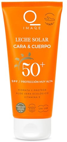 Leche solar spf 50+ formato viaje Imaqe bote 100 ml