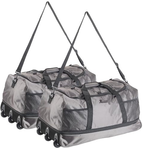 Xcase Reisetasche XXL: 2er-Set Reisetaschen mit Trolley-Funktion, 75-100 l (Trolley-Sport und Reisetasche, mit Trolleyfunktion, Umhängetasche)