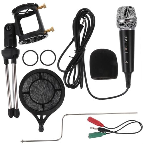 TOGEVAL Gaming-Mikrofon mit Stativ Kondensator-Mikrofon für Interviews Podcasts Computeraufnahmen