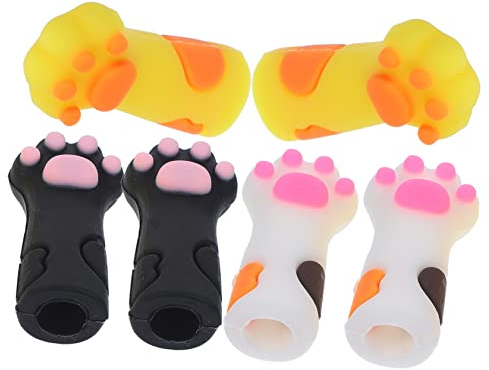 SHERCHPRY Tijeras Para Cutículas Funda De Silicona Flexible 6 Unidades Tamaño Pequeño Diseño De Pata De Gato Para Manicura Protección De Tijeras Uso Profesional Para Uñas