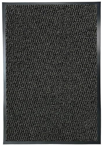 Suprano Door Mats Indoor 90cm x 150cm, Washable indoor Outdoor Rugs Matts, Heavy Duty Non-slip Entrance Mat, Super Absorbent Front Door Mat Kitchen Hallway Bath Barrier Rugs (Anthracite, 90 x 150 cm)