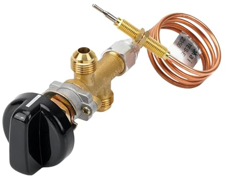 KiBcsLic Válvula de Control para Chimenea Válvula Segura para Fuego de Gas Kit Completo Interruptor Construcción Robusta Aplicable en Reparación Domés