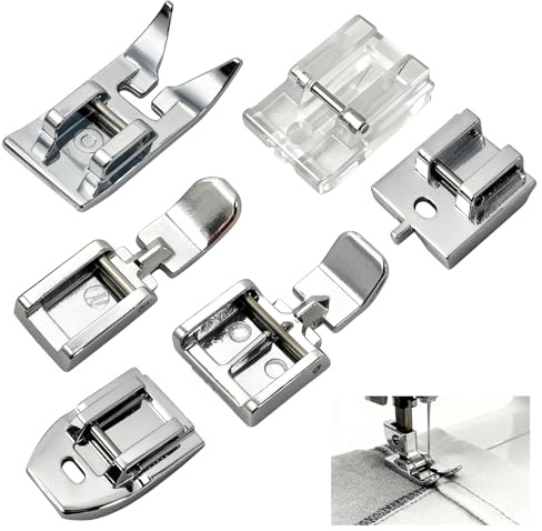 Lethra 6Pcs Zipper Foot, Sewing Machine Feet Set Includes Walking Foot Invisible Zipper Foot Sewing Machine Spare Parts, Compatible with Brother, Singer, Janome and Other Low Shank Machines