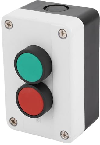 YUEHISY Interrupteur à Bouton-poussoir momentané, Station de Commutation étanche avec Boîtier ABS, Panneau de Démarrage et D'arrêt Rouge Vert, pour Contrôler les Contacteurs