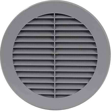 150mm Grille de Ventilation avec Moustiquaire - Grille D'aération - Plastique ABS Gris